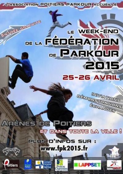 L'association Poitiers Parkour accueille le week-end de la Fédération de Parkour 2015, les 25 et 26 avril