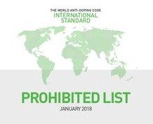L'AMA publie la Liste des substances et méthodes interdites 2018