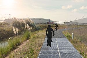 Une piste cyclable à énergies renouvelables