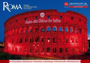 Italie : Le Colisée illuminé en rouge par l'AED