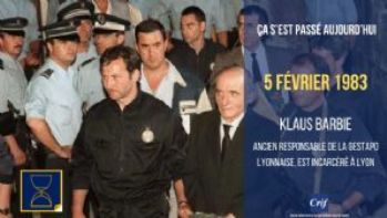 Ça s'est passé aujourd'hui - 5 février 1983 : Klaus Barbie, ancien responsable de la gestapo lyonnaise, est incarcéré à Lyon 